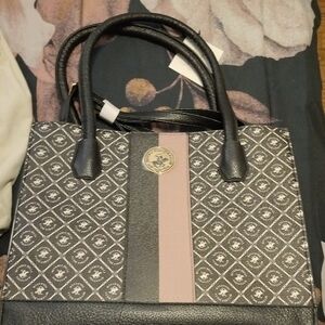 Beverly hills Polo club Stylish Black and Pink Tote Bag